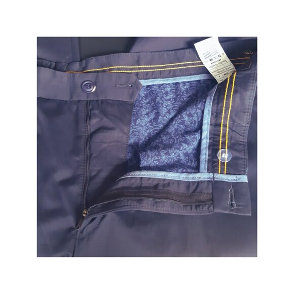 Emilio Guido SZ 38 Navy 100% Cotton Men's Lightweight Pants, Trousers - Picture 4 of 12
